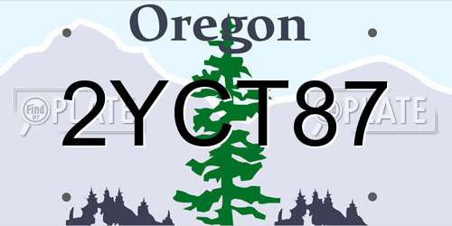2YCT87 Oregon License Plate