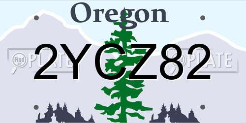 2YCZ82 Oregon License Plate
