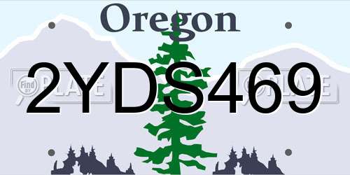 2YDS469 Oregon License Plate