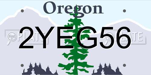 2YEG56 Oregon License Plate