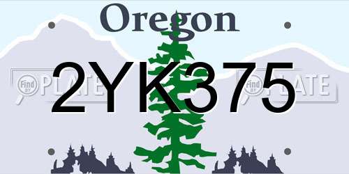 2YK375 Oregon License Plate