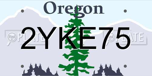 2YKE75 Oregon License Plate