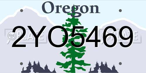 2YO5469 Oregon License Plate