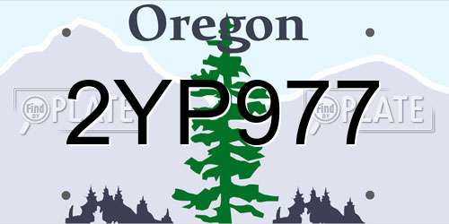 2YP977 Oregon License Plate