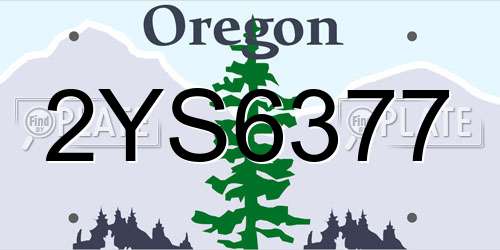 2YS6377 Oregon License Plate