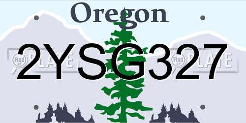2YSG327 Oregon License Plate