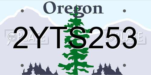 2YTS253 Oregon License Plate