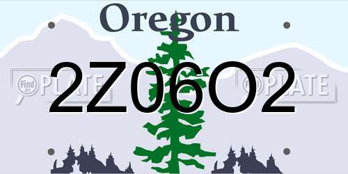 2Z06O2 Oregon License Plate