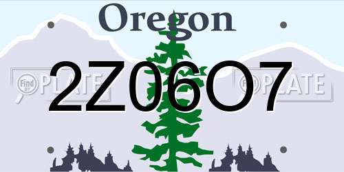 2Z06O7 Oregon License Plate