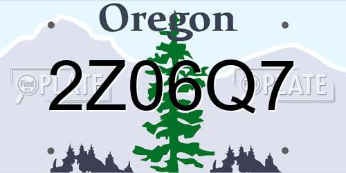 2Z06Q7 Oregon License Plate