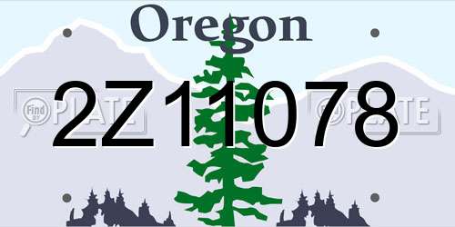 2Z11078 Oregon License Plate