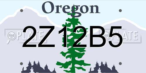2Z12B5 Oregon License Plate