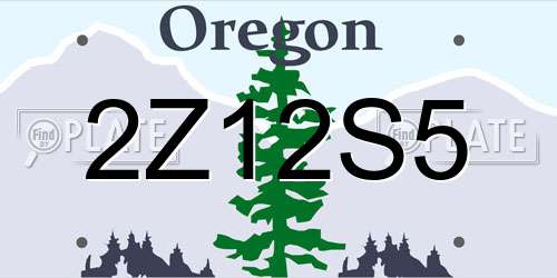 2Z12S5 Oregon License Plate