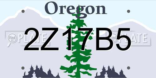 2Z17B5 Oregon License Plate