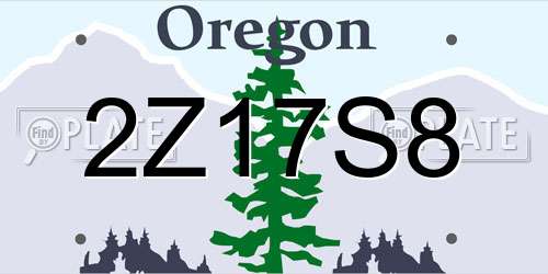 2Z17S8 Oregon License Plate