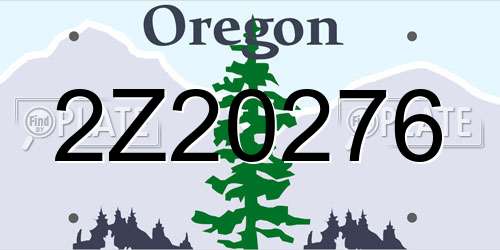 2Z20276 Oregon License Plate