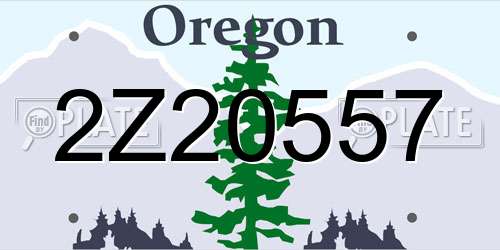 2Z20557 Oregon License Plate