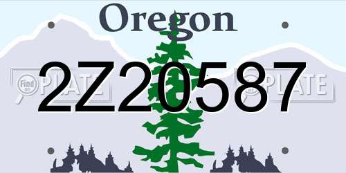 2Z20587 Oregon License Plate