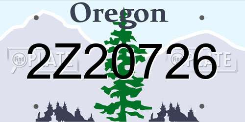 2Z20726 Oregon License Plate
