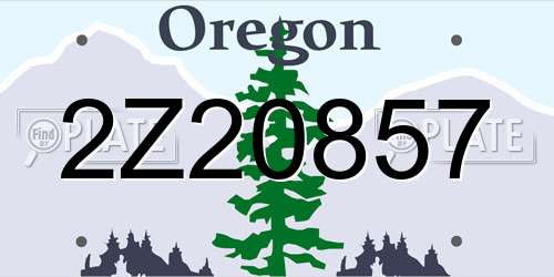 2Z20857 Oregon License Plate
