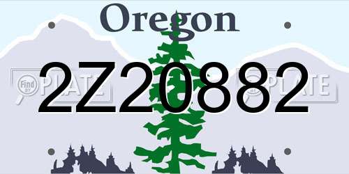 2Z20882 Oregon License Plate