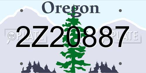 2Z20887 Oregon License Plate