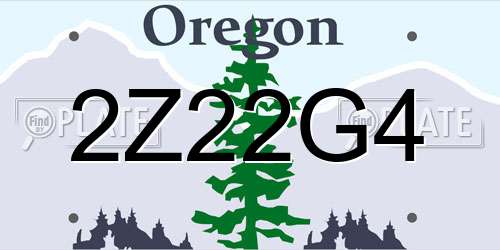 2Z22G4 Oregon License Plate