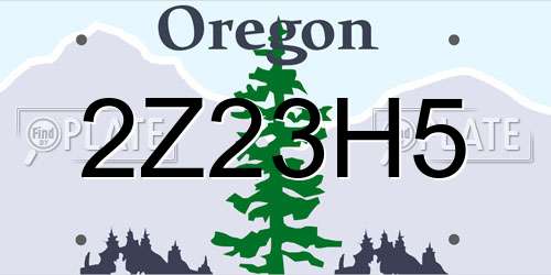 2Z23H5 Oregon License Plate