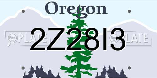 2Z28I3 Oregon License Plate