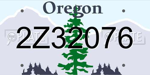 2Z32076 Oregon License Plate