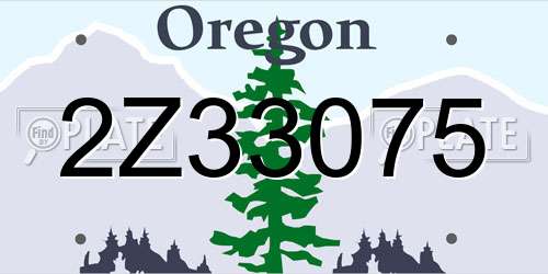 2Z33075 Oregon License Plate