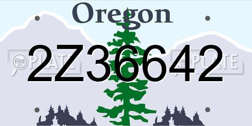 2Z36642 Oregon License Plate