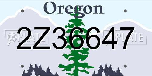 2Z36647 Oregon License Plate