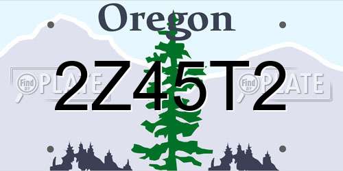 2Z45T2 Oregon License Plate