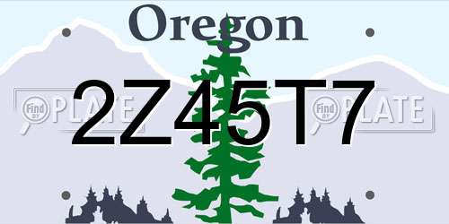2Z45T7 Oregon License Plate