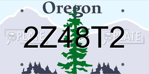 2Z48T2 Oregon License Plate