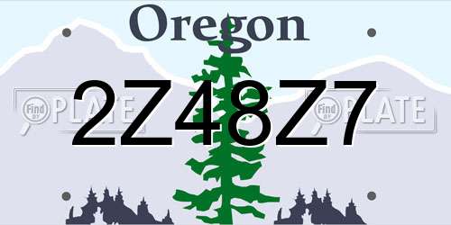 2Z48Z7 Oregon License Plate