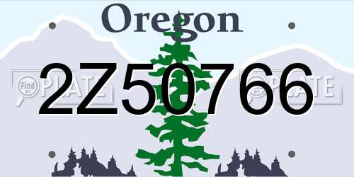 2Z50766 Oregon License Plate