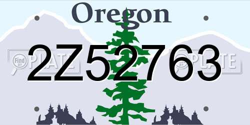 2Z52763 Oregon License Plate