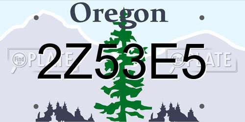 2Z53E5 Oregon License Plate