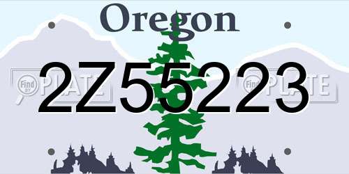 2Z55223 Oregon License Plate