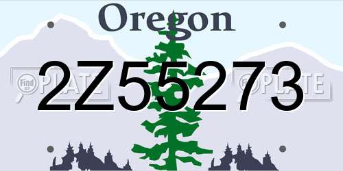 2Z55273 Oregon License Plate