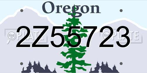2Z55723 Oregon License Plate