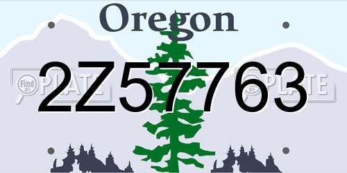 2Z57763 Oregon License Plate