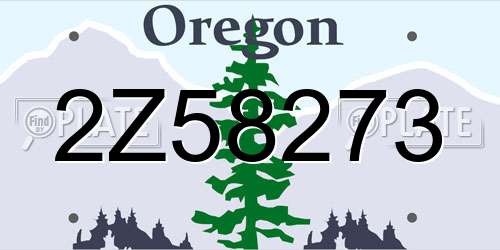 2Z58273 Oregon License Plate