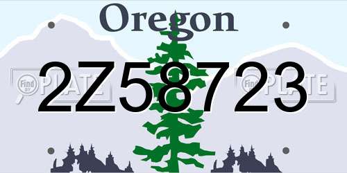 2Z58723 Oregon License Plate