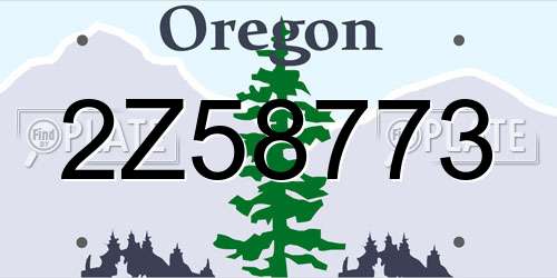 2Z58773 Oregon License Plate