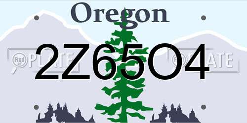 2Z65O4 Oregon License Plate