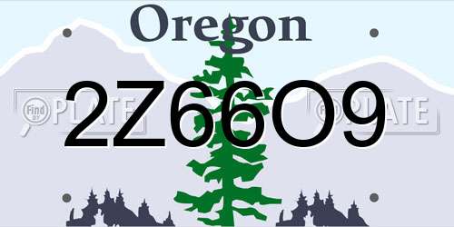 2Z66O9 Oregon License Plate