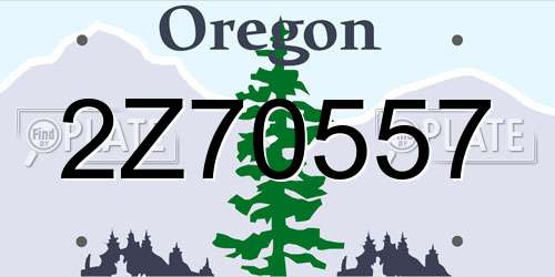 2Z70557 Oregon License Plate